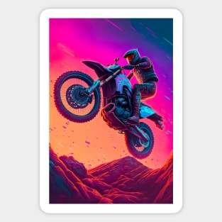 Cyber Future Dirt Bike With Neon Colors Sticker